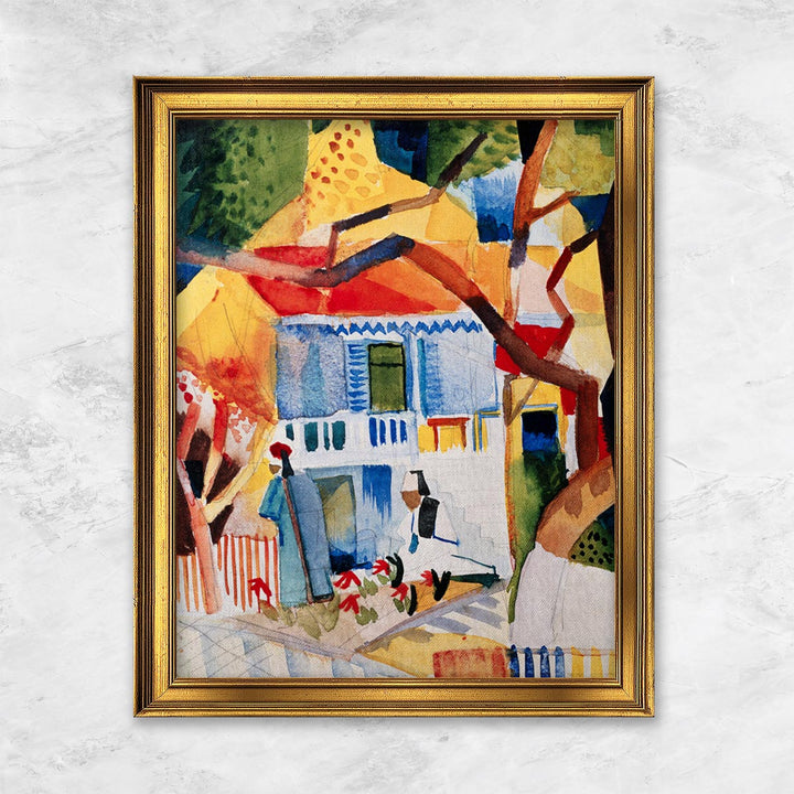 "Innenhof des Landhauses in St. Germain" | August Macke