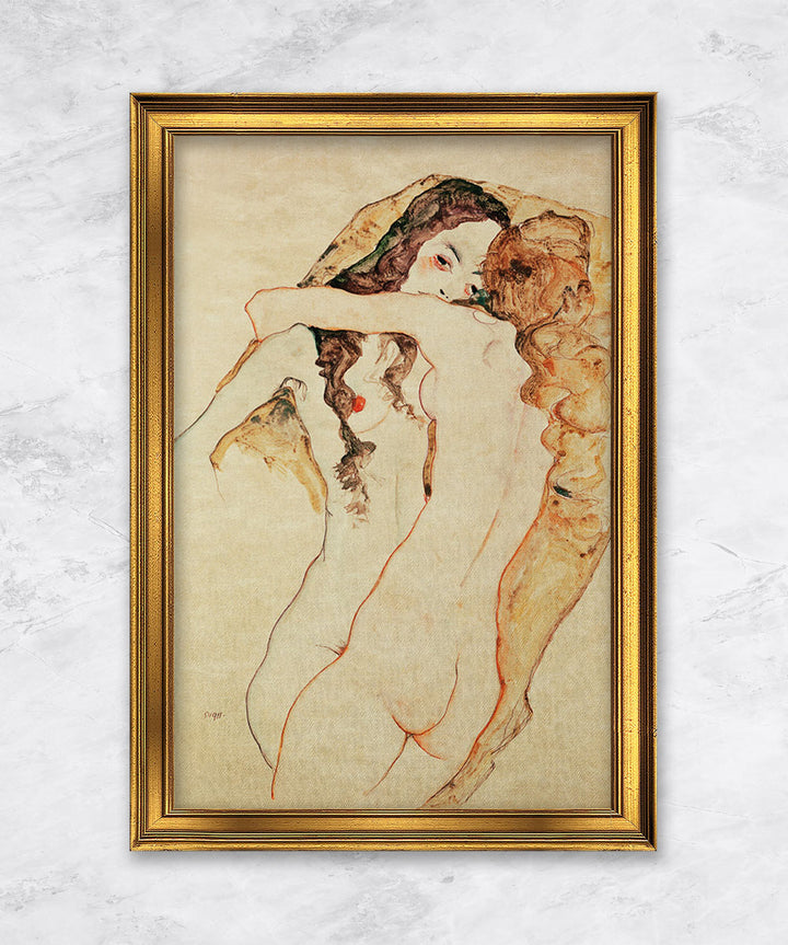 "Zwei Frauen in Umarmung" | Egon Schiele