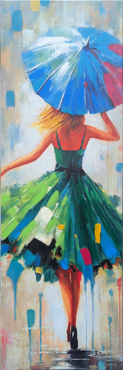 Frau mit Regenschirm A