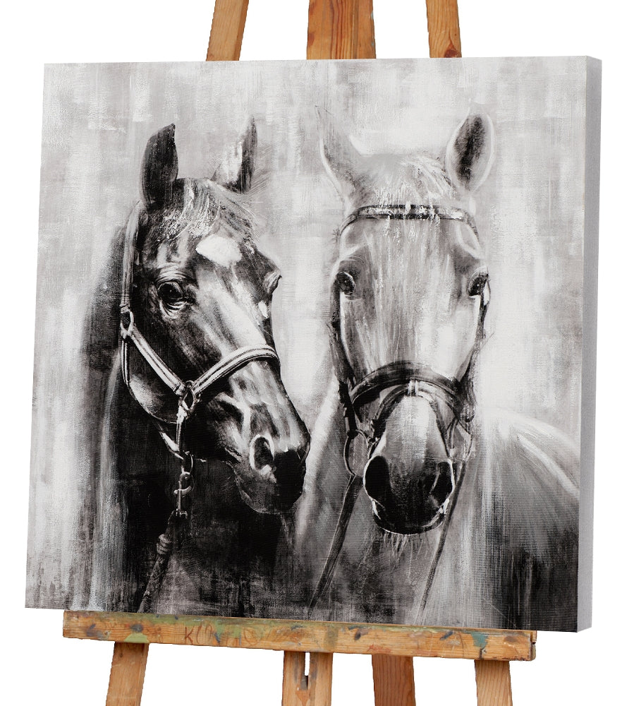 Pferde in schwarz weiß