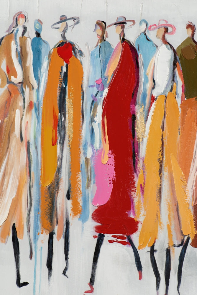 Farbenfrohe Damengruppe