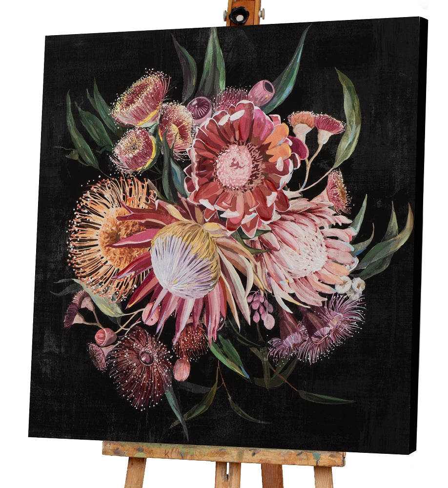 Blumenstrauß auf dunklem Hintergrund