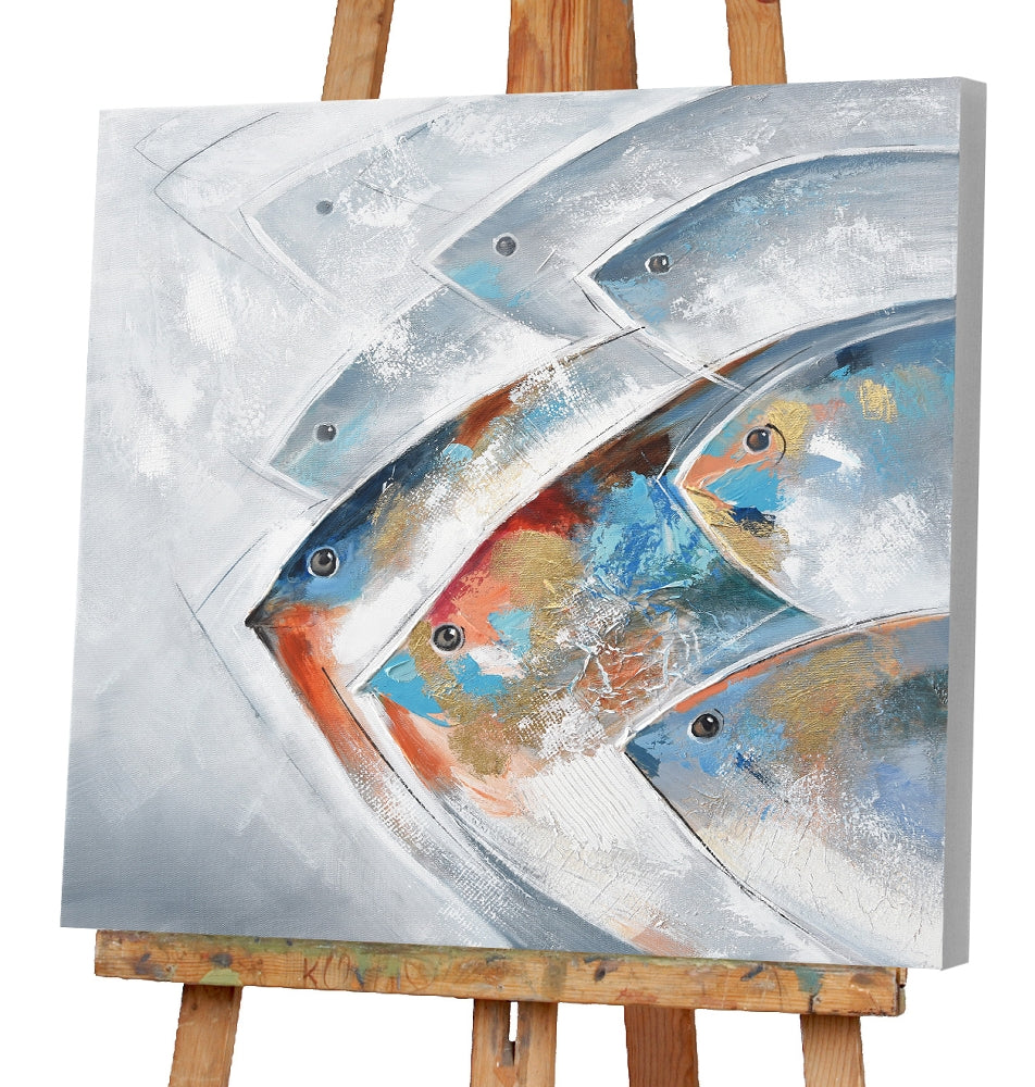 Goldblauer Fischschwarm