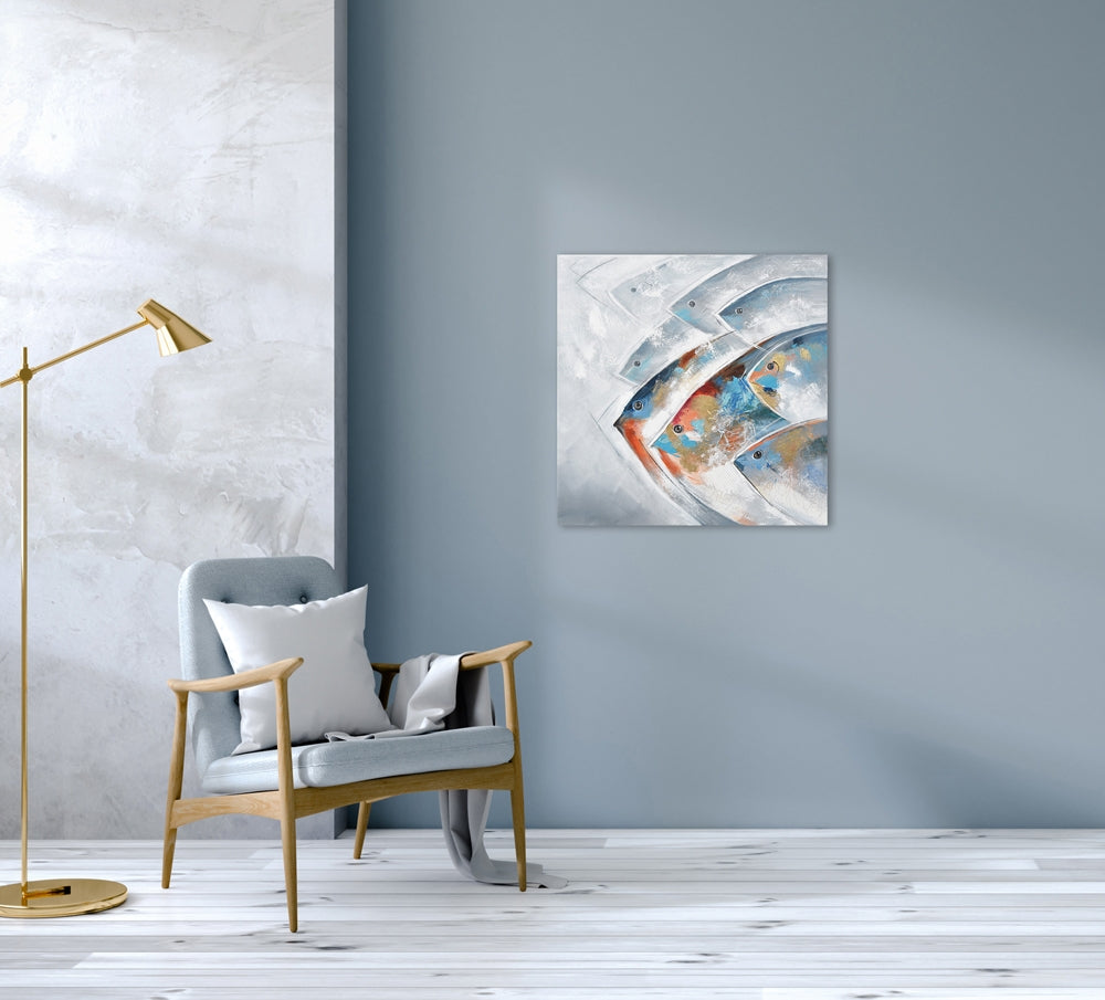 Goldblauer Fischschwarm