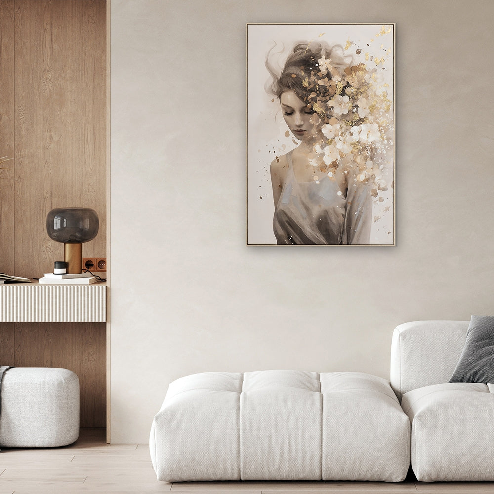 Gold flowers in hair