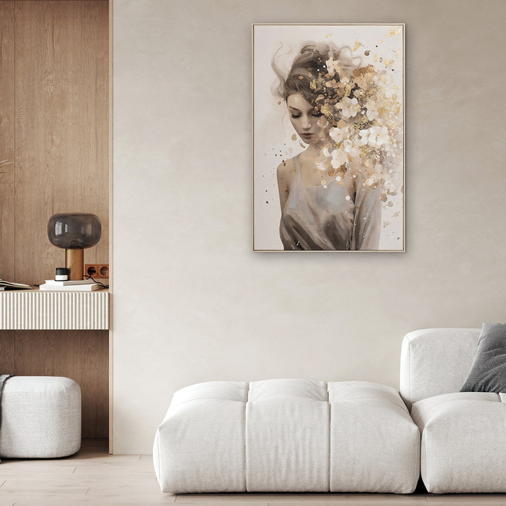 Gold flowers in hair