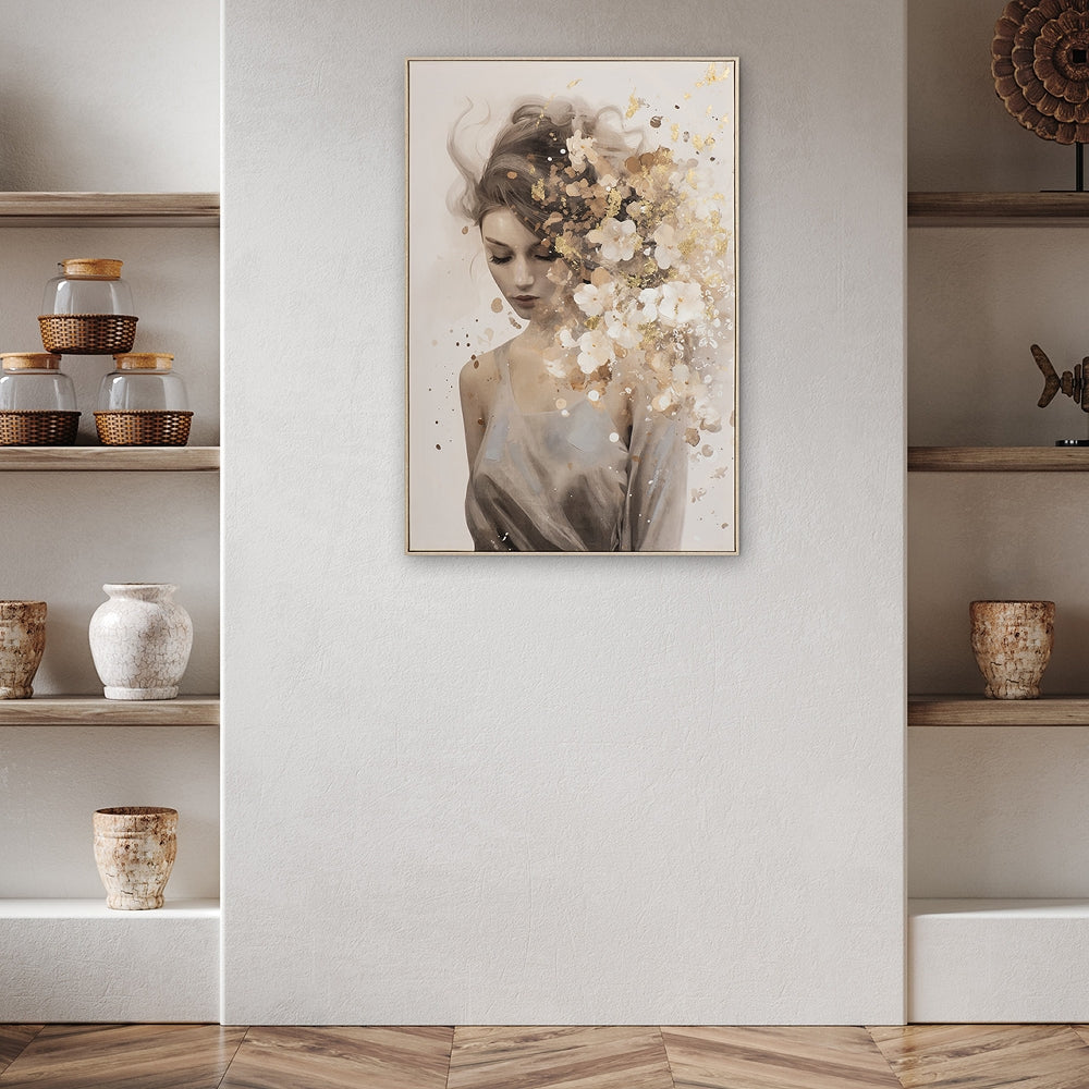 Gold flowers in hair