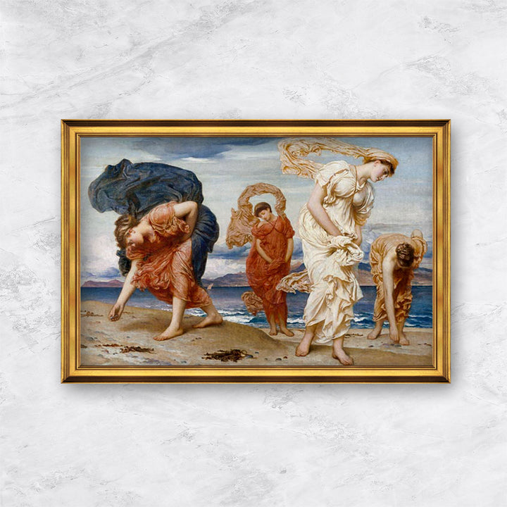 "Griechische Mädchen beim Aufnehmen von Kieselsteinen am Strand" |  Frederic Leighton