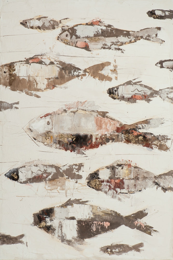 Fischschwarm in Rosa