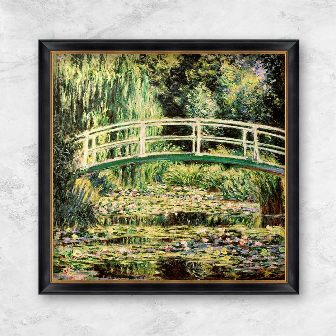 "Brücke in Monets Garten mit weißen Seerosen" | Claude Monet