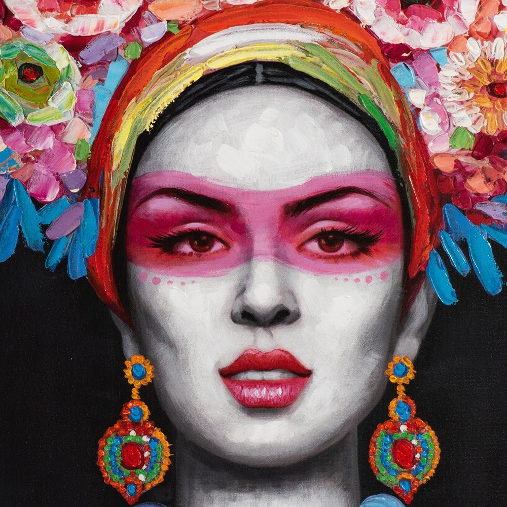 Frau mit Blumen Dekoration