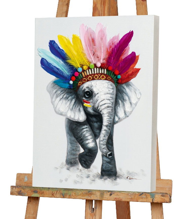 Kleiner Elefant mit Federn