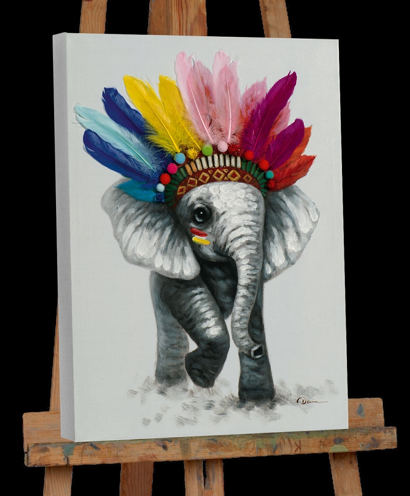 Kleiner Elefant mit Federn