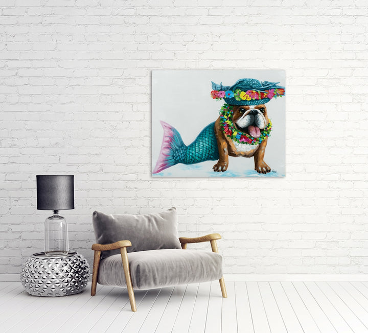 Witzige Meerjungfrau als Hund