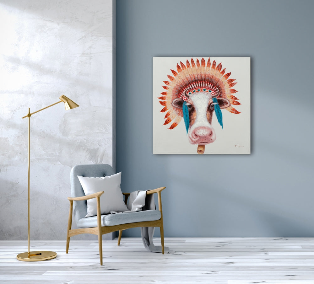 Kuh mit Indianerschmuck