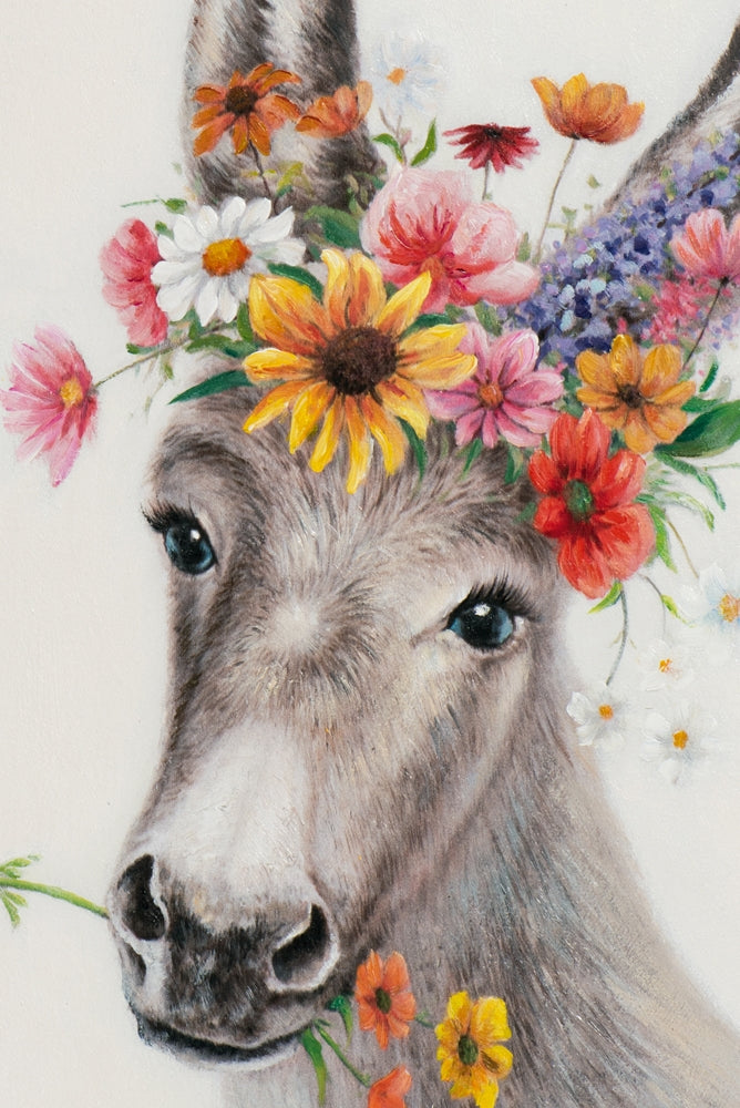 Esel mit Blumen