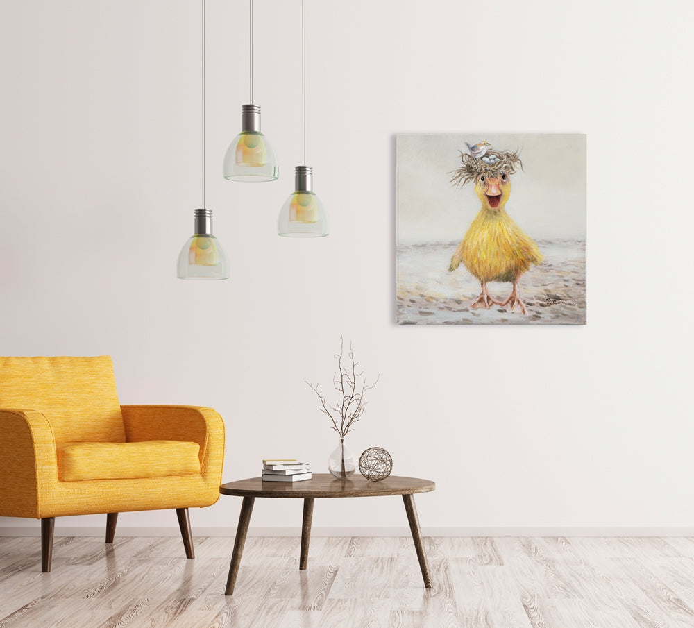 Küken mit Vogelnest