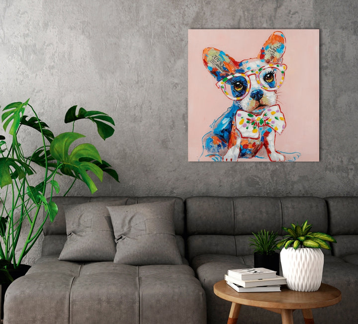 Lustiger Hund mit Brille