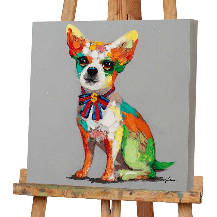 Bunter Chihuahua mit Schleife