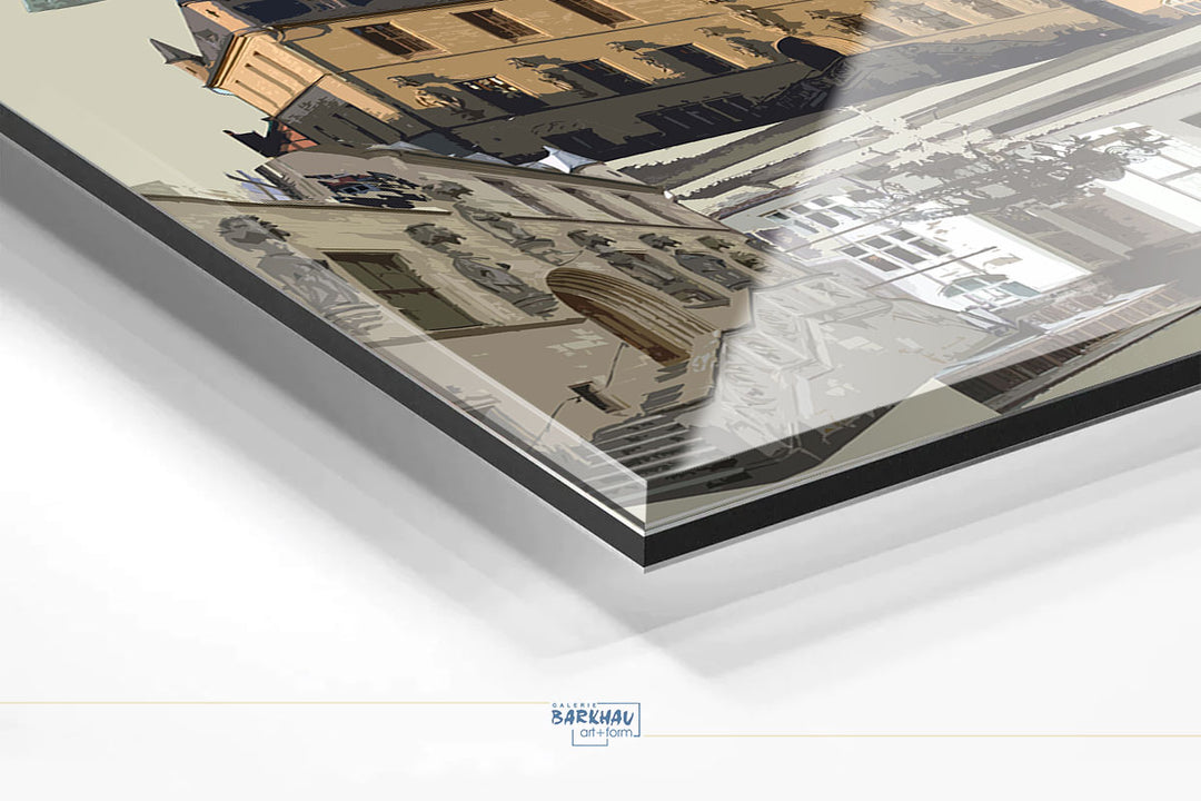 Osnabrück die Friedensstadt - Das Rathaus I Giclee auf Holzkeilrahmen