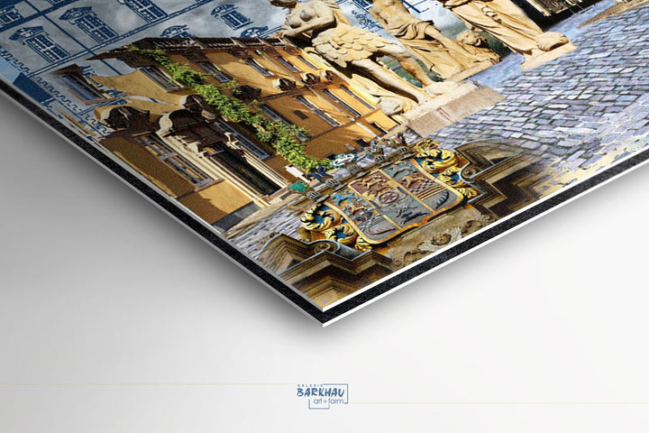 Schlossgarten Osnabrück Collage | Giclee auf Holzkeilrahmen