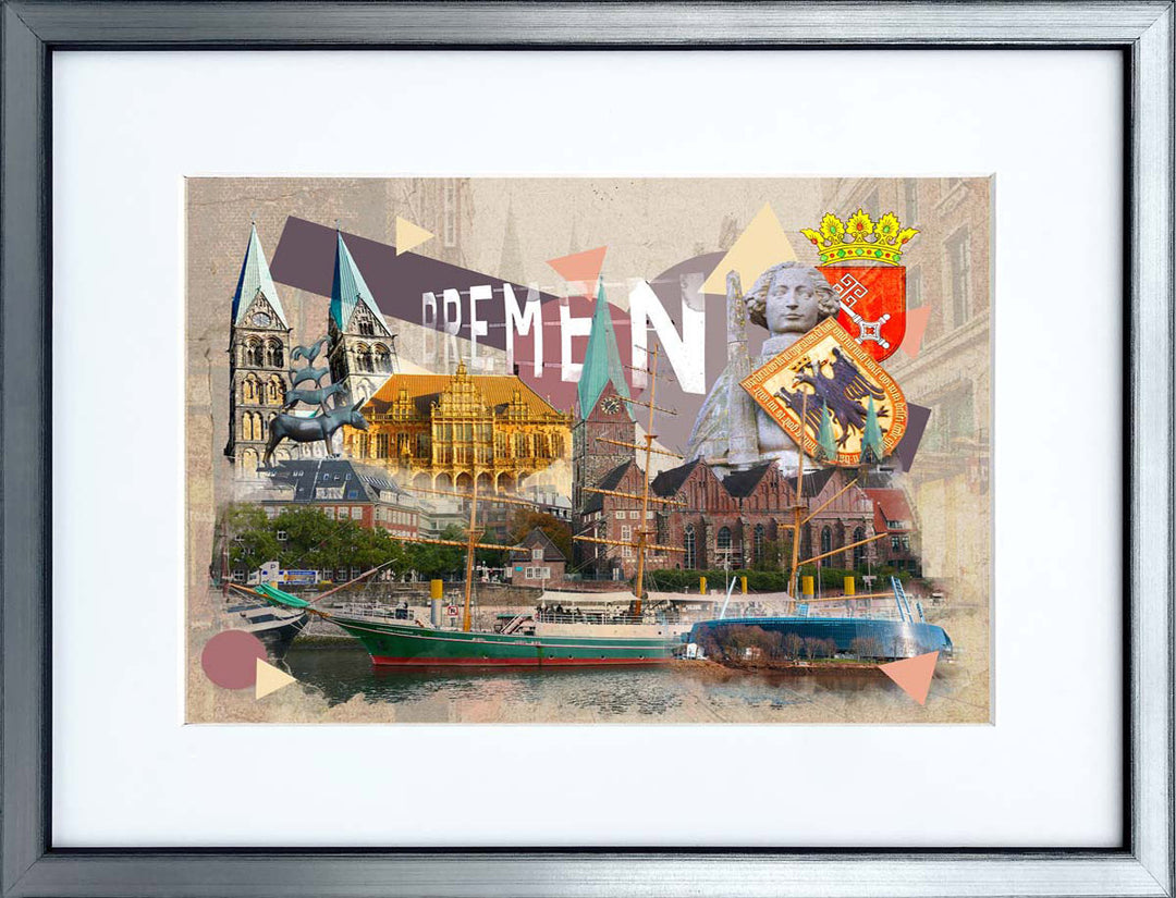Aquarell Bremen | Stadtcollagen Miniprints