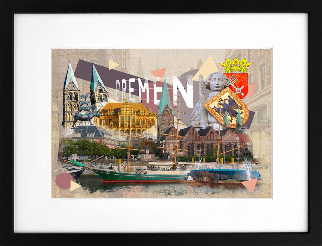 Aquarell Bremen | Stadtcollagen Miniprints