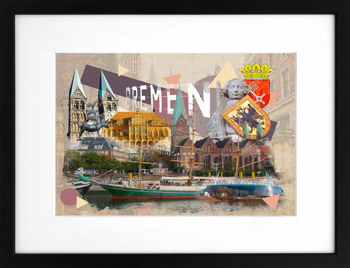 Aquarell Bremen | Stadtcollagen Miniprints