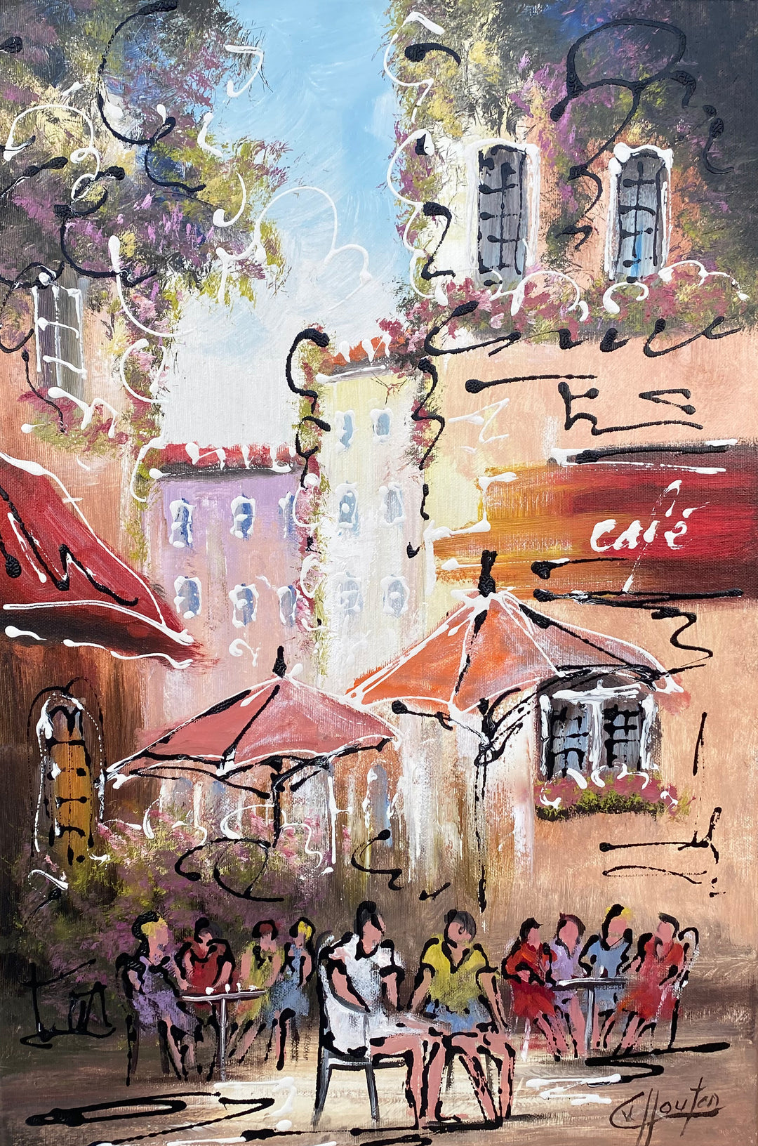 "Café mit roten Akzenten" | Van Houten