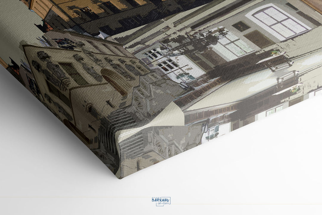 Osnabrück die Friedensstadt - Das Rathaus I Giclee auf Holzkeilrahmen
