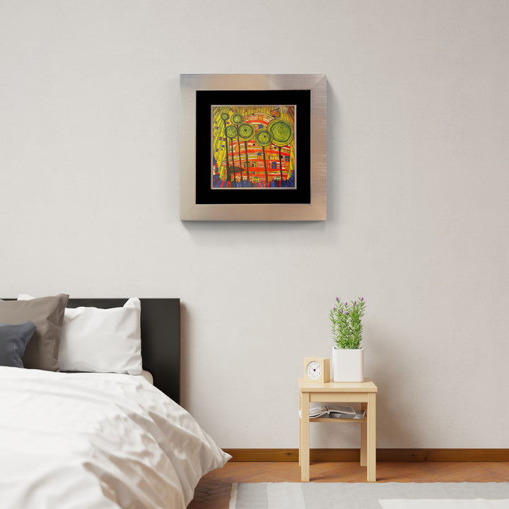 "Dingsdas wachsen in geliebten Gärten" | Friedensreich Hundertwasser mit Rahmen