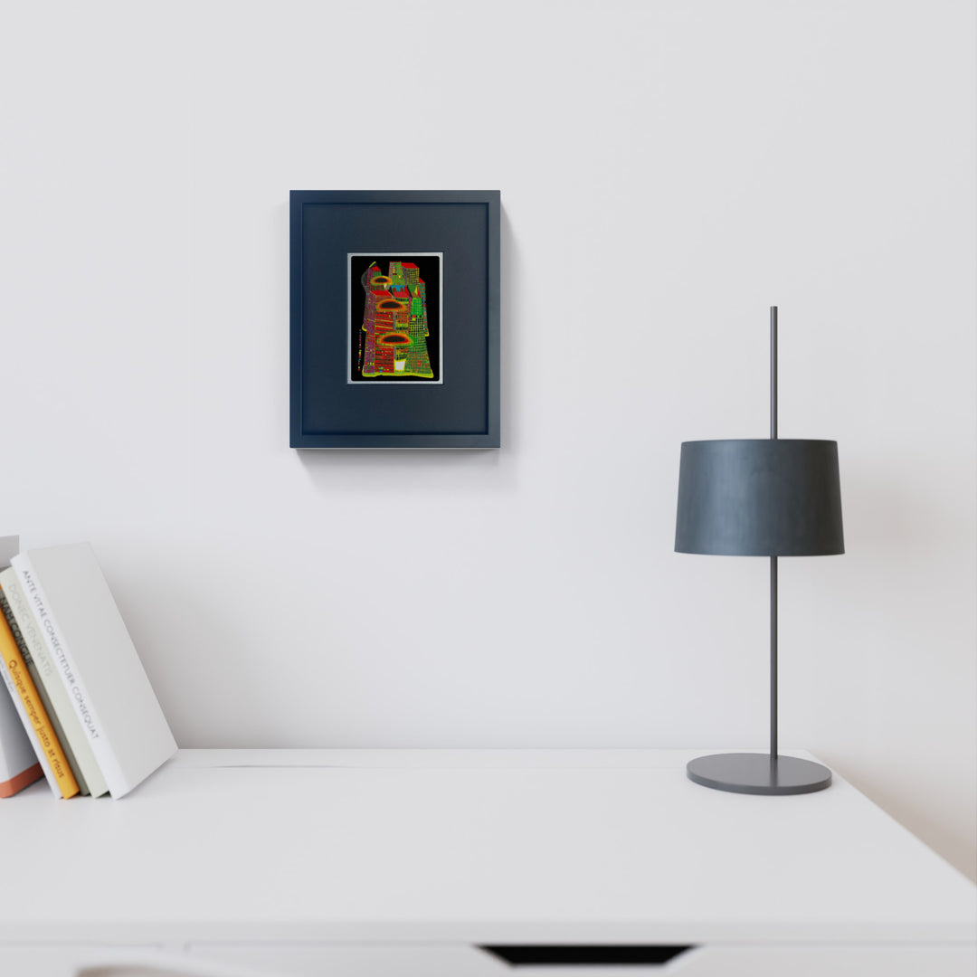 "Good morning city" | Friedensreich Hundertwasser Miniprint mit Rahmen
