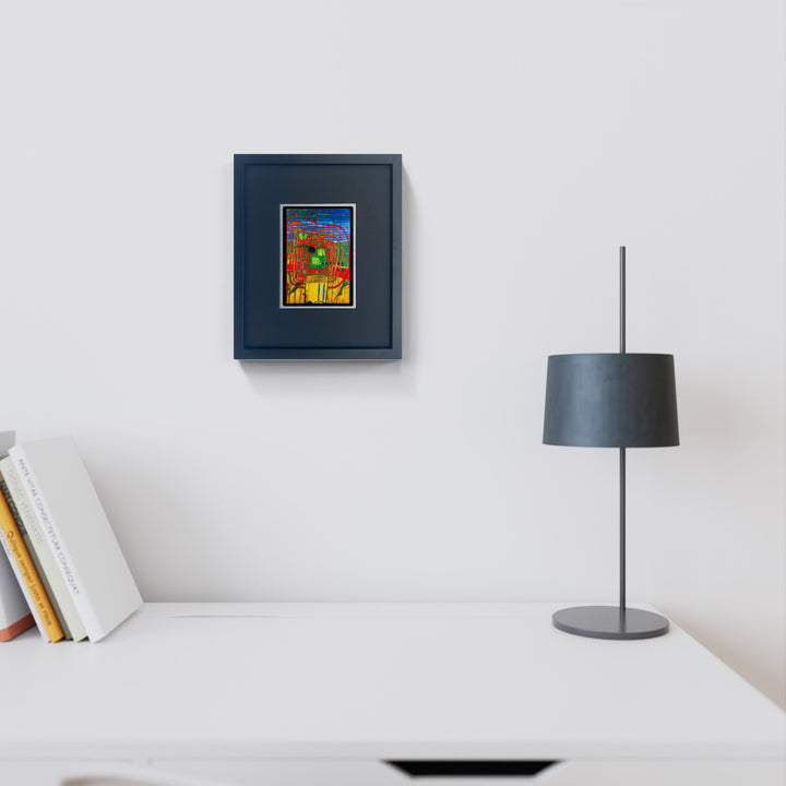 "Hommage Au Tachisme" | Friedensreich Hundertwasser Miniprint mit Rahmen