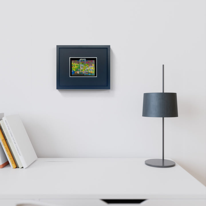 "Jardin Public" | Friedensreich Hundertwasser Miniprint mit Rahmen