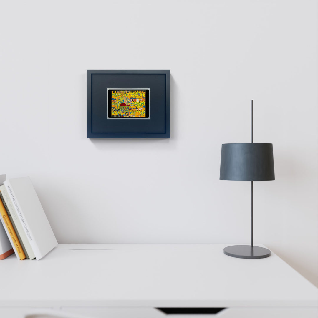 "Positive Seelenbäume" | Friedensreich Hundertwasser Miniprint mit Rahmen