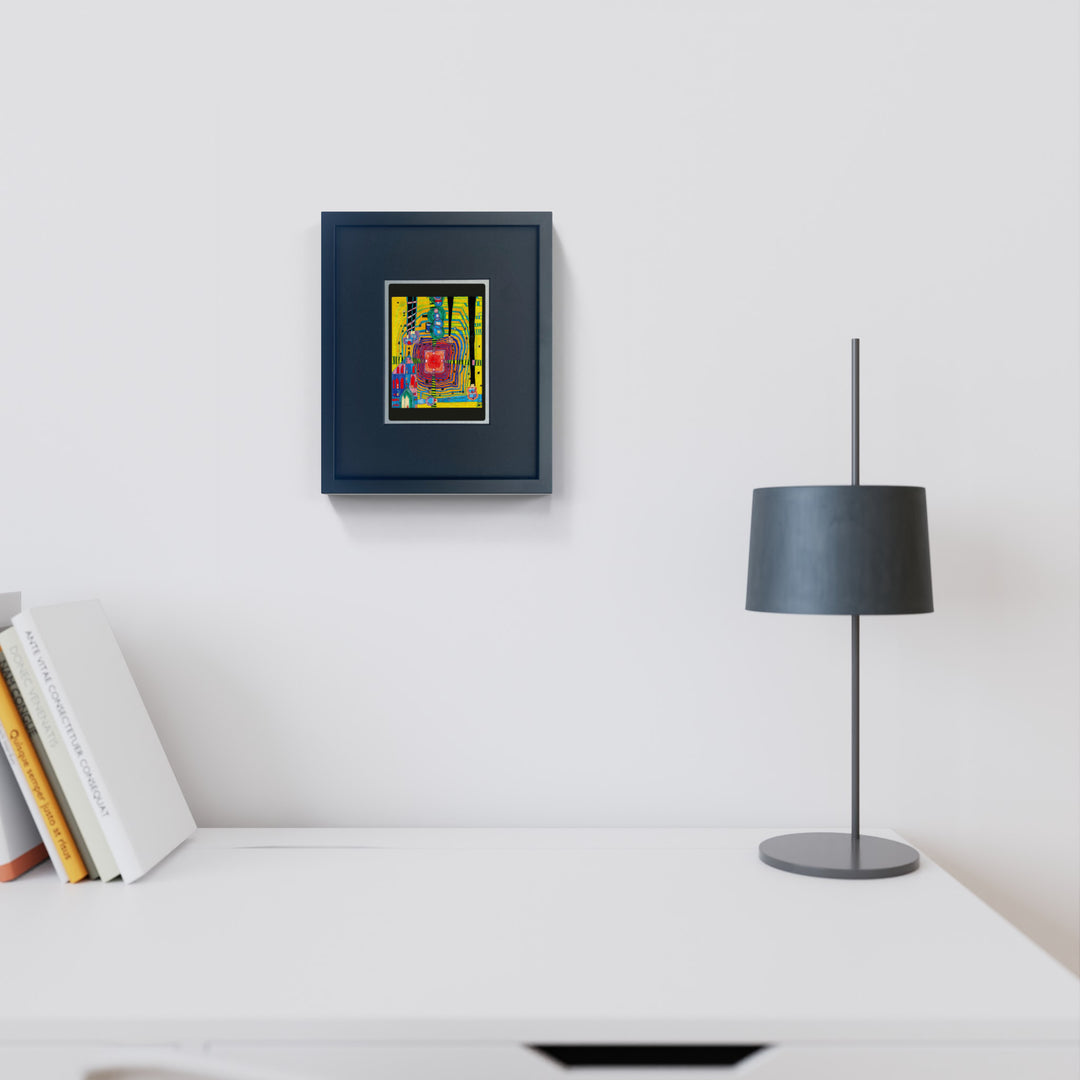 "Unendlichkeit ganz nahe" | Friedensreich Hundertwasser Miniprint mit Rahmen