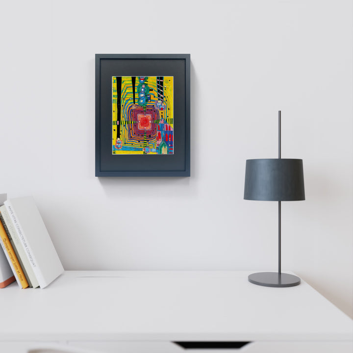 "Unendlichkeit ganz nahe" | Friedensreich Hundertwasser Miniprint mit Rahmen