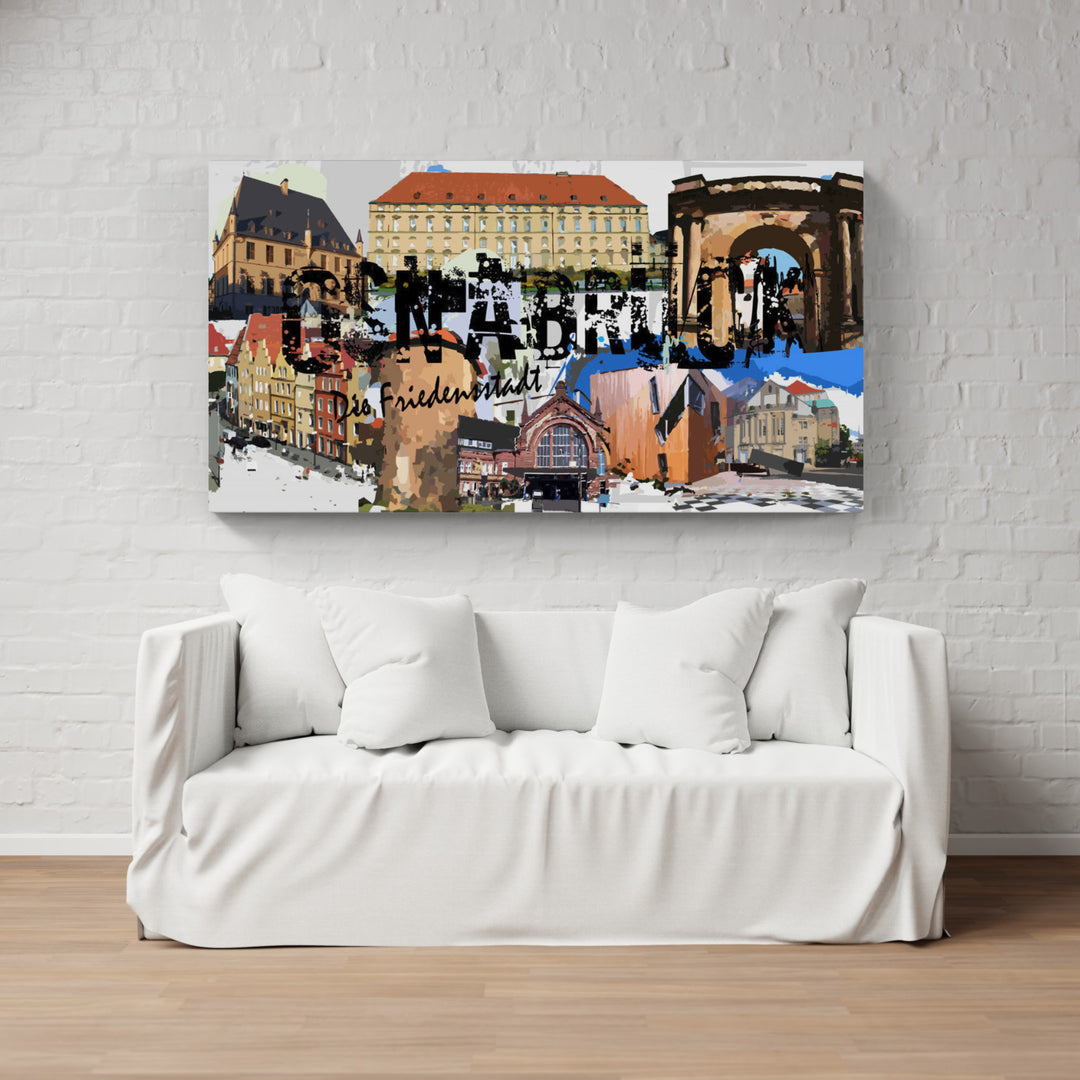 Osnabrück - Die Friedensstadt mit Rathaus I Giclee auf Holzkeilrahmen