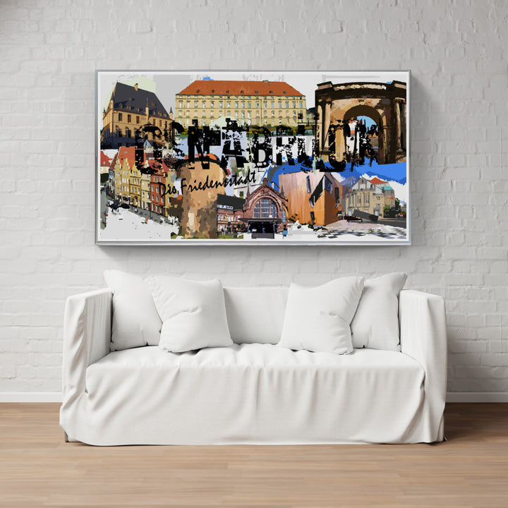 Osnabrück - Die Friedensstadt mit Rathaus I Giclee auf Holzkeilrahmen