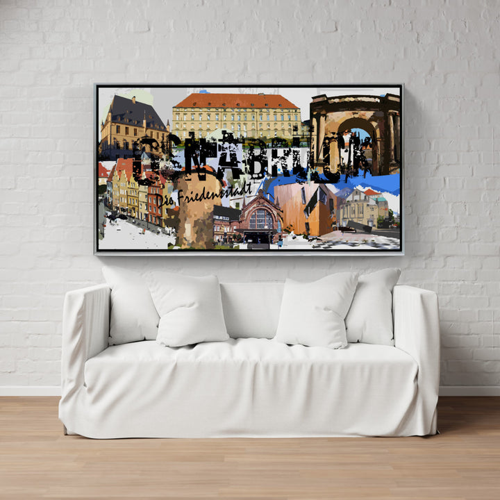 Osnabrück - Die Friedensstadt mit Rathaus I Giclee auf Holzkeilrahmen