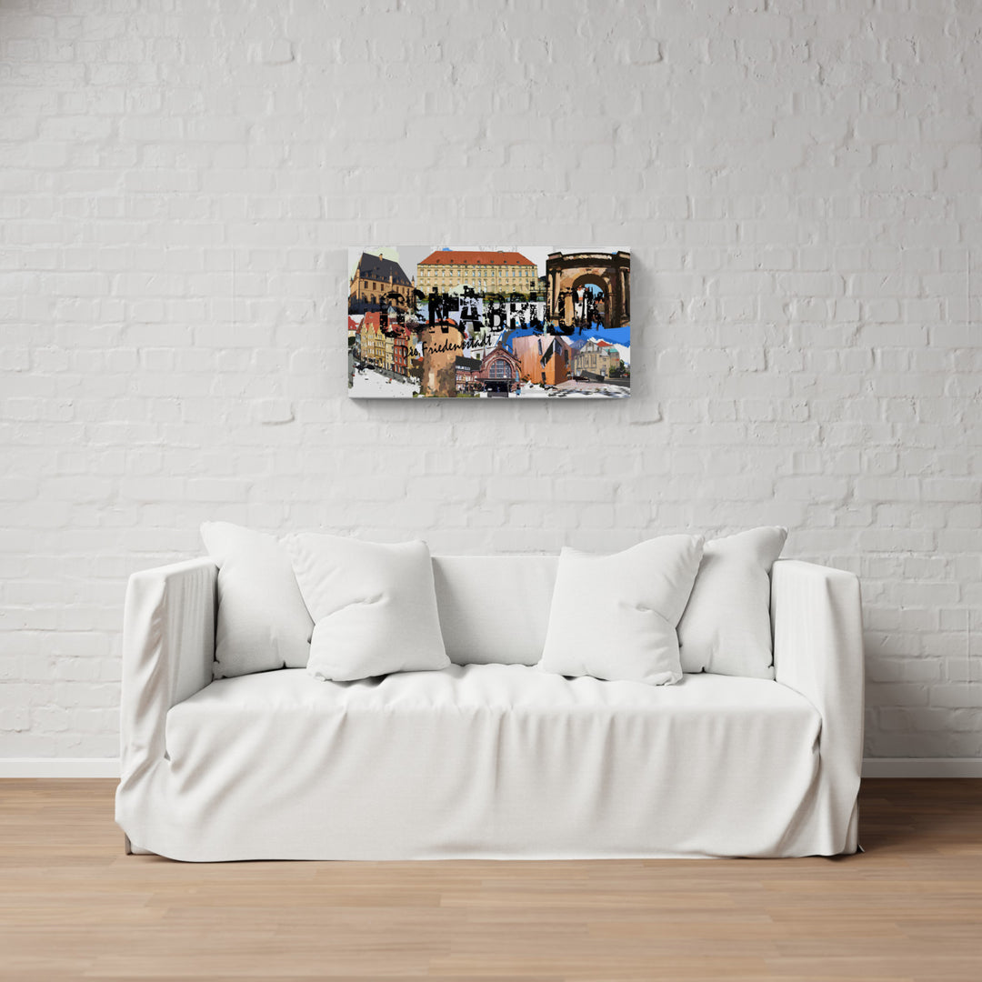 Osnabrück - Die Friedensstadt mit Rathaus I Giclee auf Holzkeilrahmen