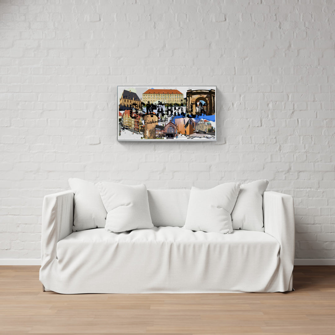 Osnabrück - Die Friedensstadt mit Rathaus I Giclee auf Holzkeilrahmen