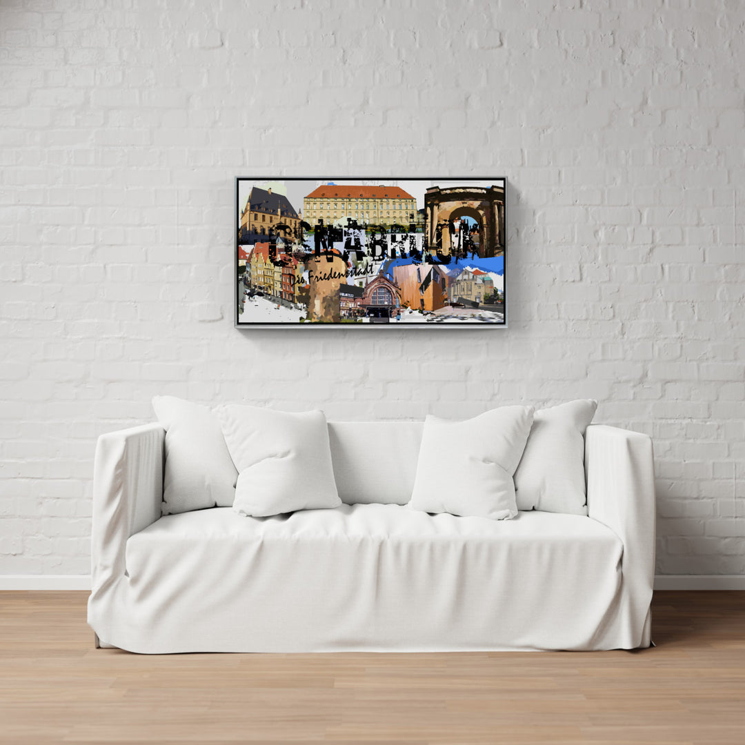 Osnabrück - Die Friedensstadt mit Rathaus I Giclee auf Holzkeilrahmen