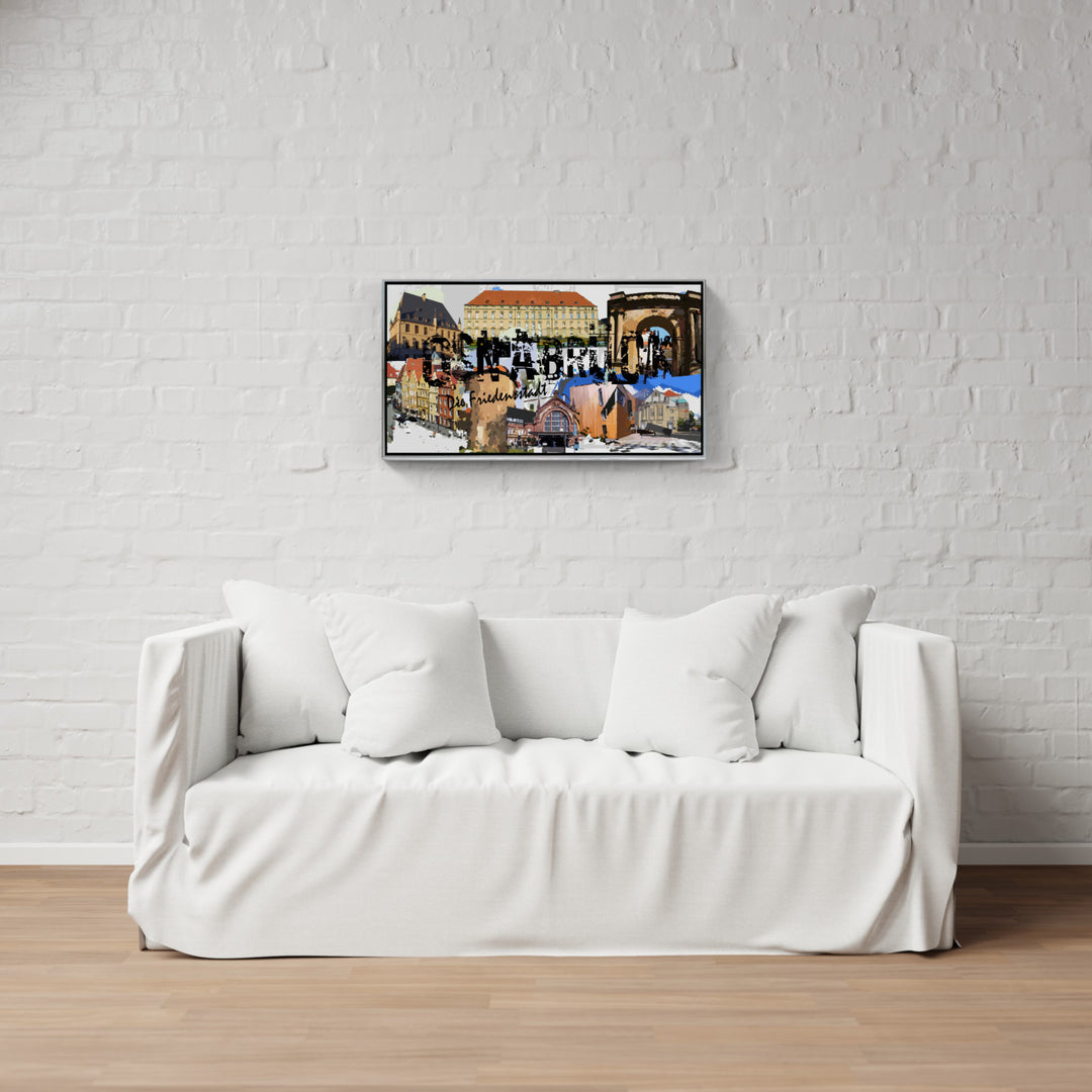 Osnabrück - Die Friedensstadt mit Rathaus I Giclee auf Holzkeilrahmen