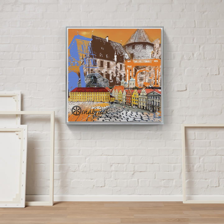Osnabrück Die Friedensstadt - Markt No. 1 (OSB-31 quadratisch) I Giclee auf Holzkeilrahmen