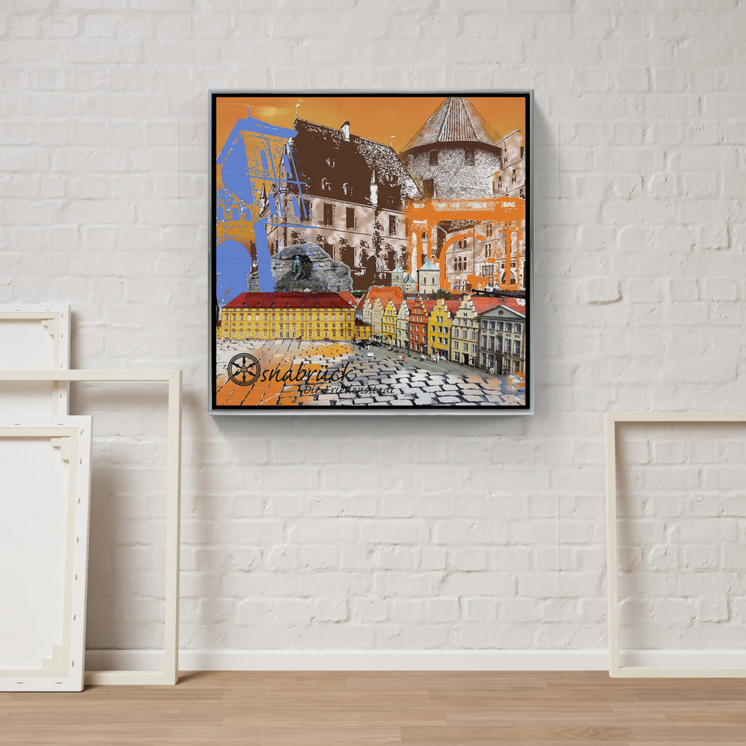 Osnabrück Die Friedensstadt - Markt No. 1 (OSB-31 quadratisch) I Giclee auf Holzkeilrahmen
