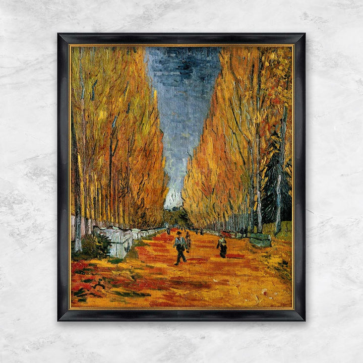 "Les Alyscamps, Allee in Arles" | Vincent van Gogh schwarzer Rahmen