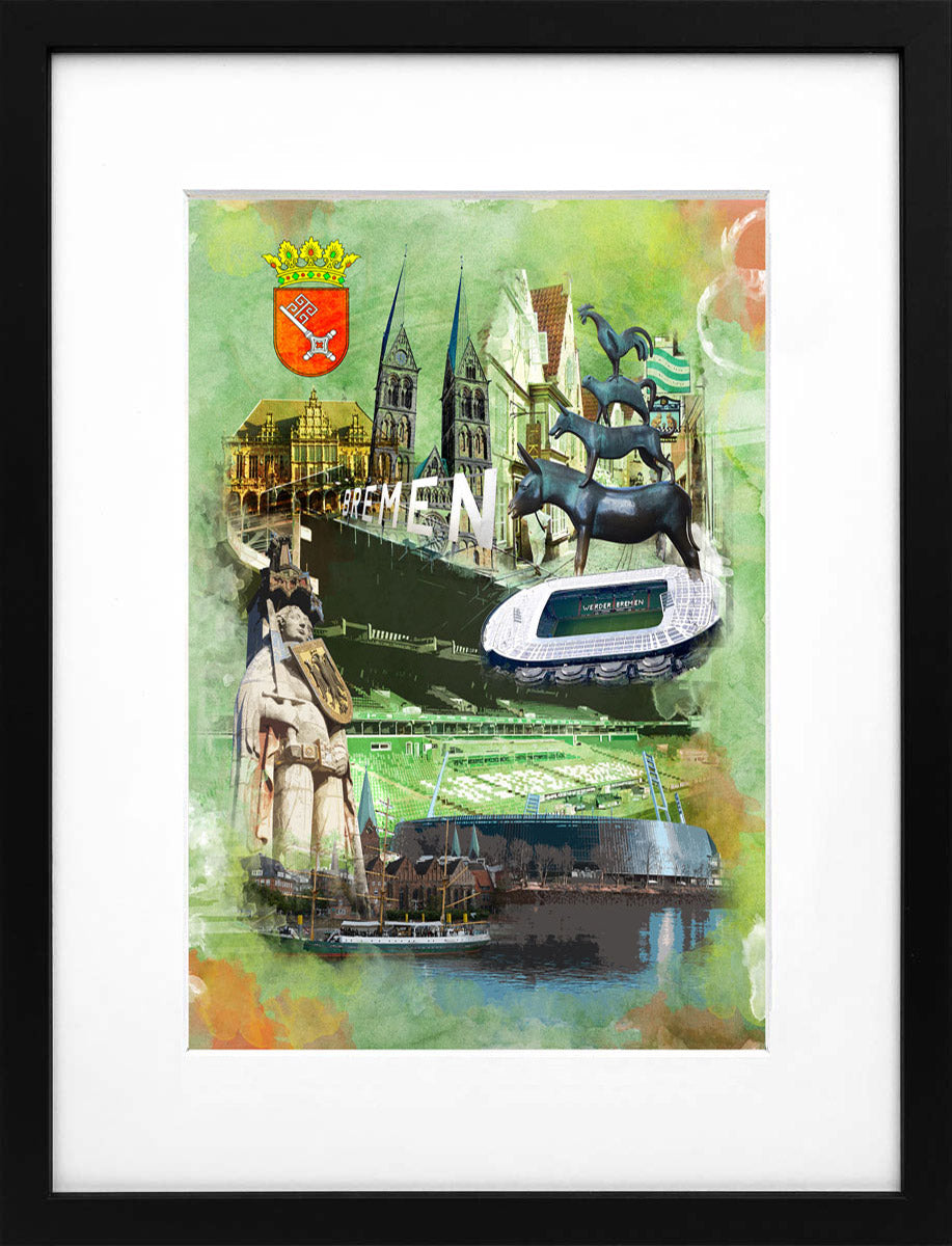 Weserstadion Bremen | Stadtcollagen Miniprints