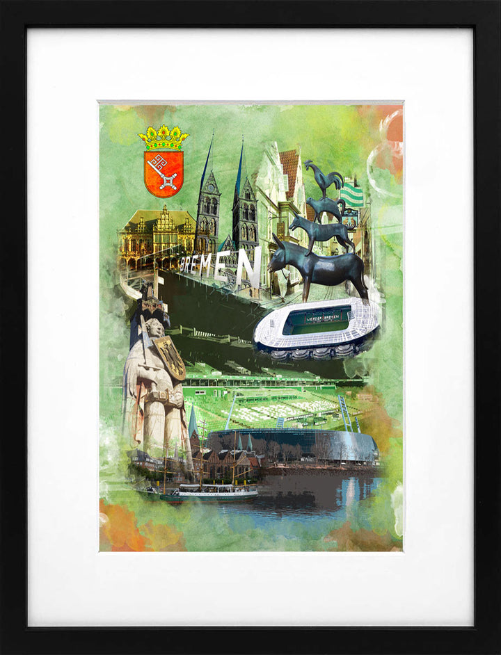 Weserstadion Bremen | Stadtcollagen Miniprints