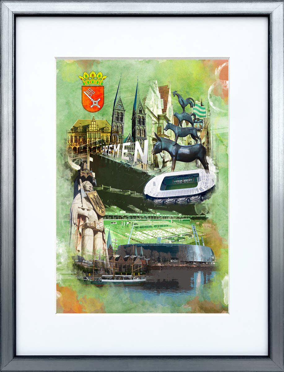 Weserstadion Bremen | Stadtcollagen Miniprints